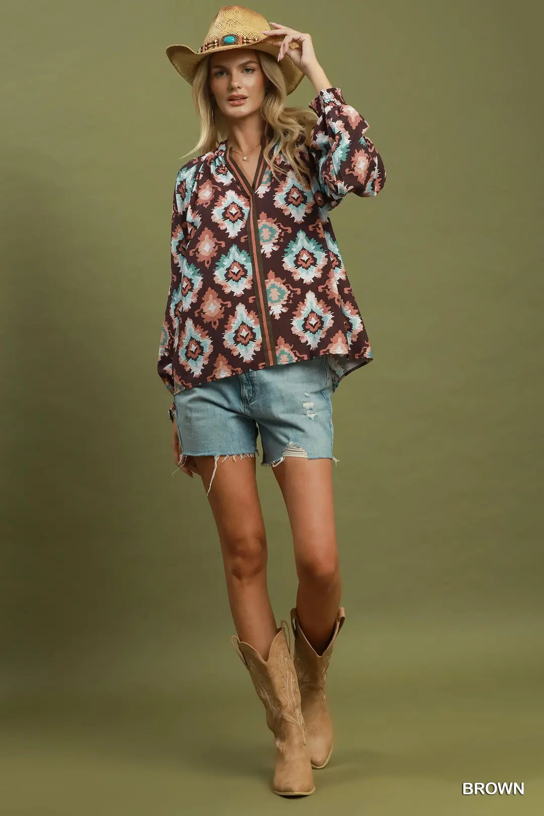 UMGEE BROWN  LS TOP D1362