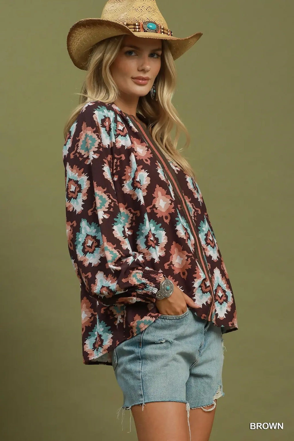 UMGEE BROWN  LS TOP D1362