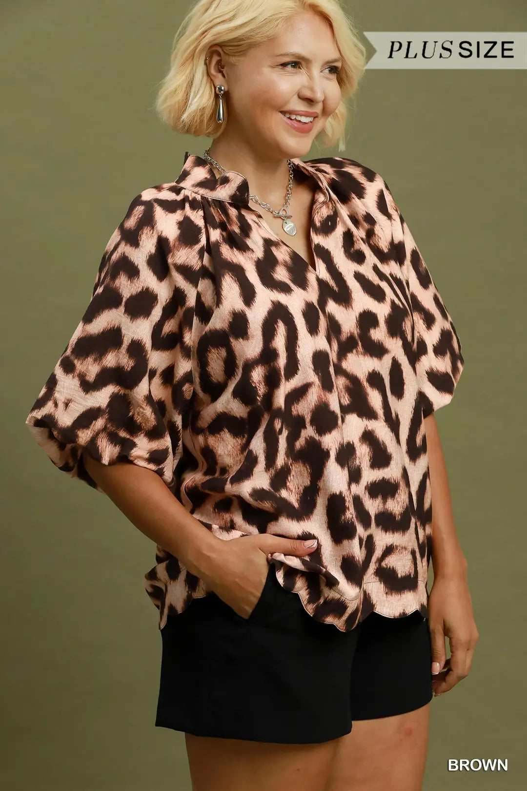 UMGEE BROWN ANIMAL TOP WC6874