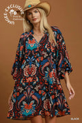 UMGEE BLACK PAISLEY DRESS C6983
