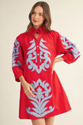 JODIFL RED/BLUE DRESS G15266