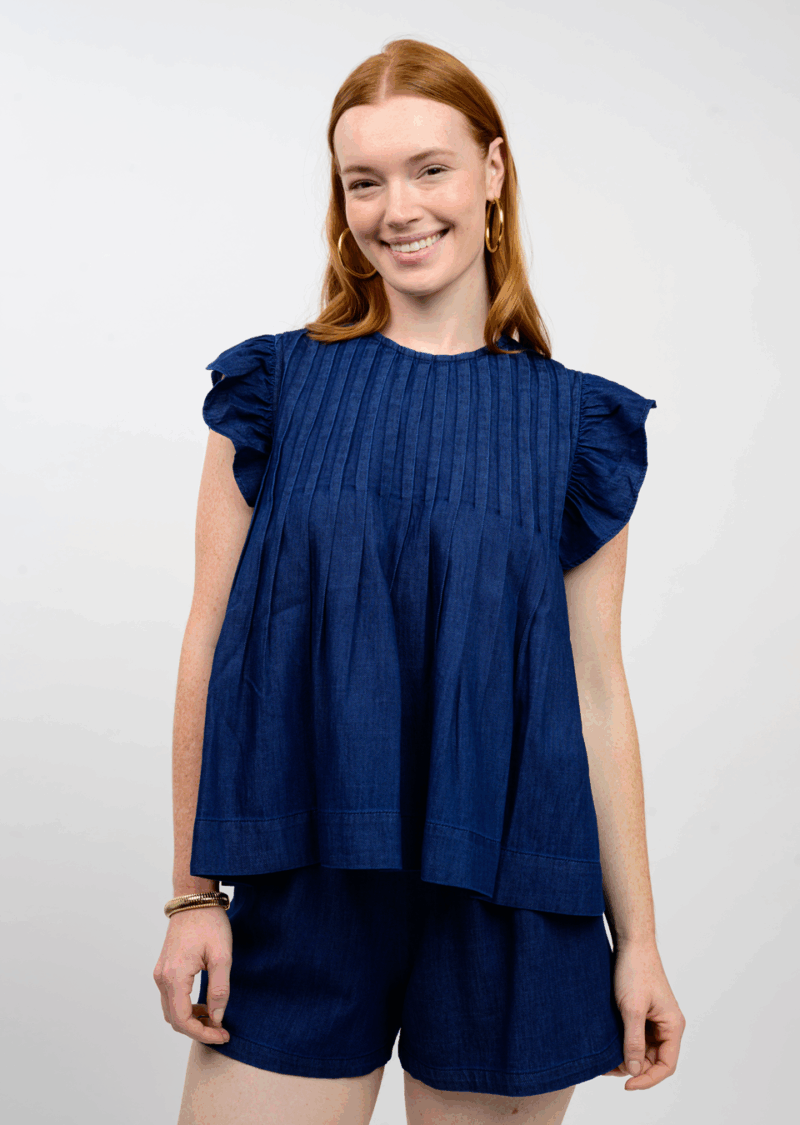 IJ TUCKED DENIM TOP 650466