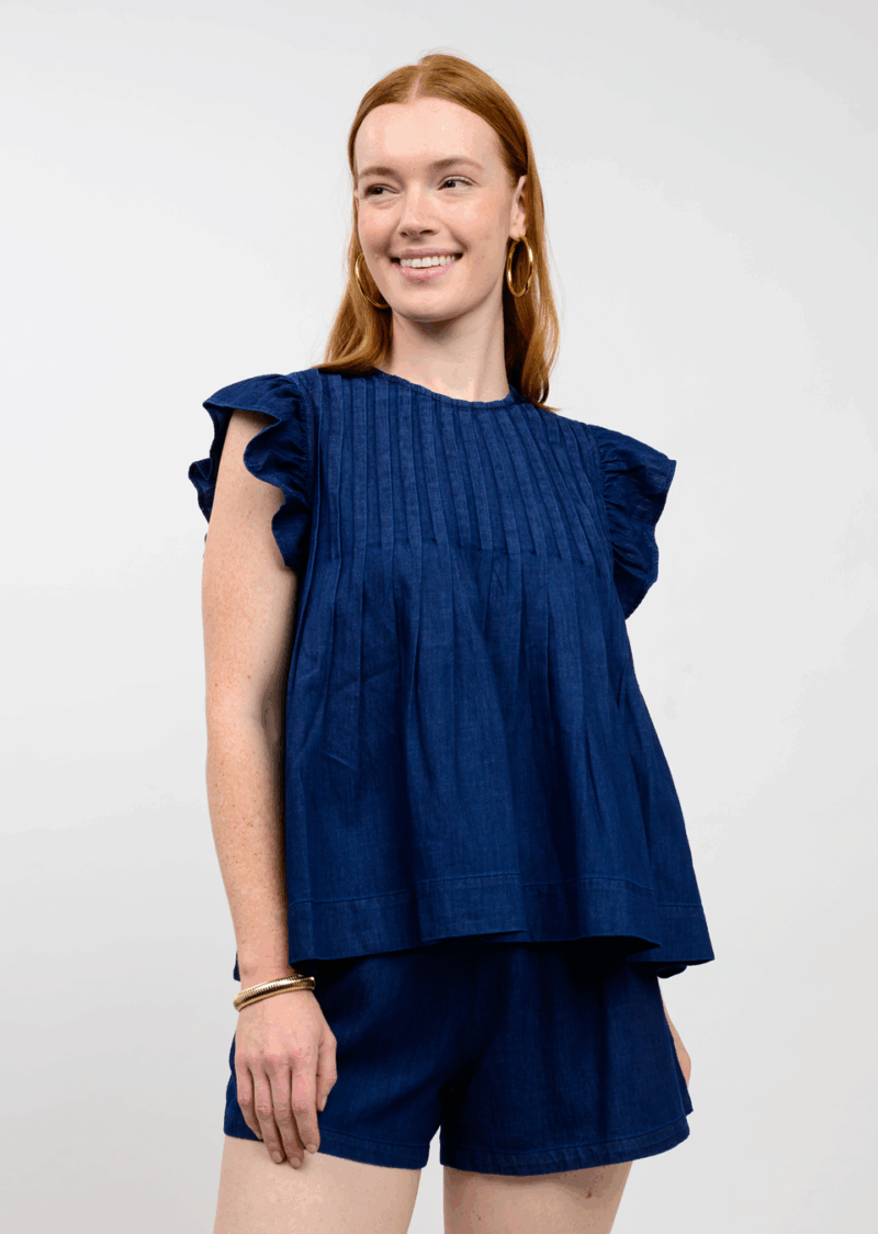 IJ TUCKED DENIM TOP 650466