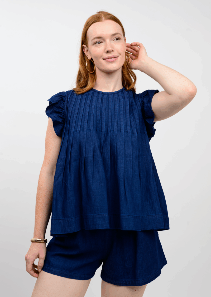 IJ TUCKED DENIM TOP 650466