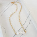 VIRTUE 15" LARGE PAPERCLIP CHAIN W/TRIPLE PEARL 1855MP
