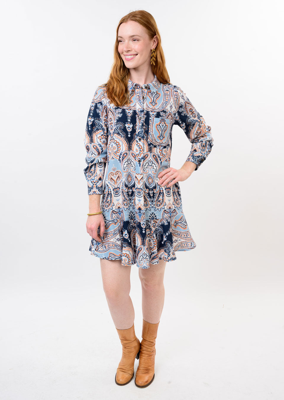 UF PAISLEY SHIRT DRESS 72658