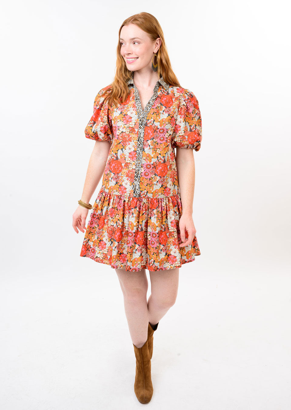 UF LEOP FLOR DRESS 72670