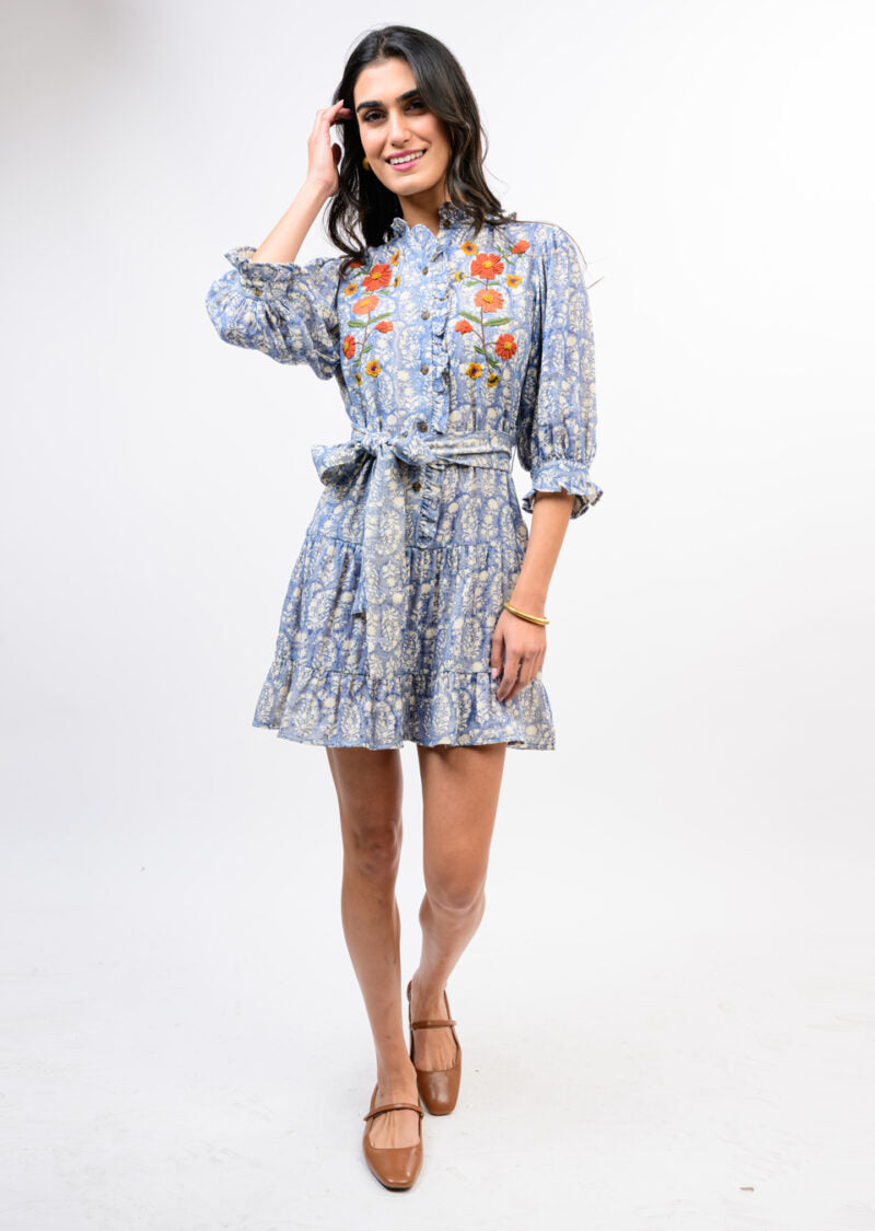 Uncle Frank Ribbed Embroidered Dress 72703