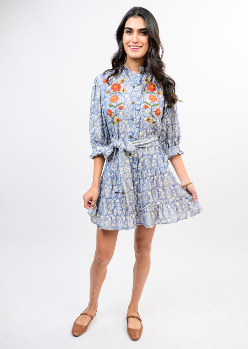 Uncle Frank Ribbed Embroidered Dress 72703