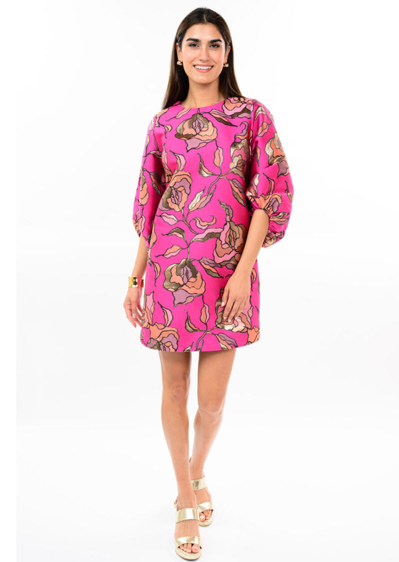 UF METALLIC BROCADE DRESS 73705