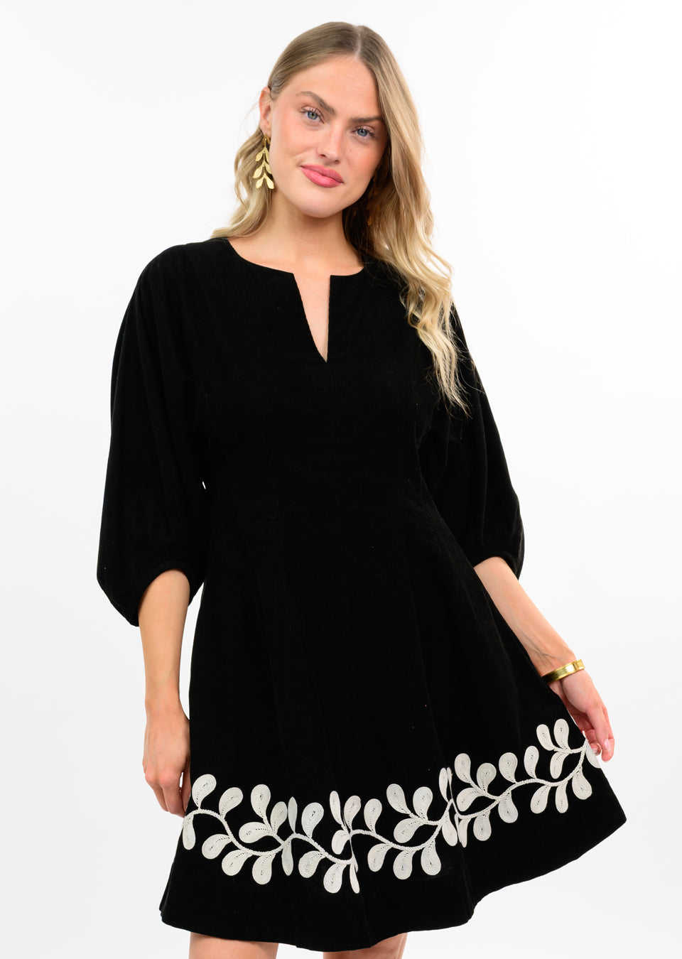 UNCLE FRANK VINE EMBROID DRESS