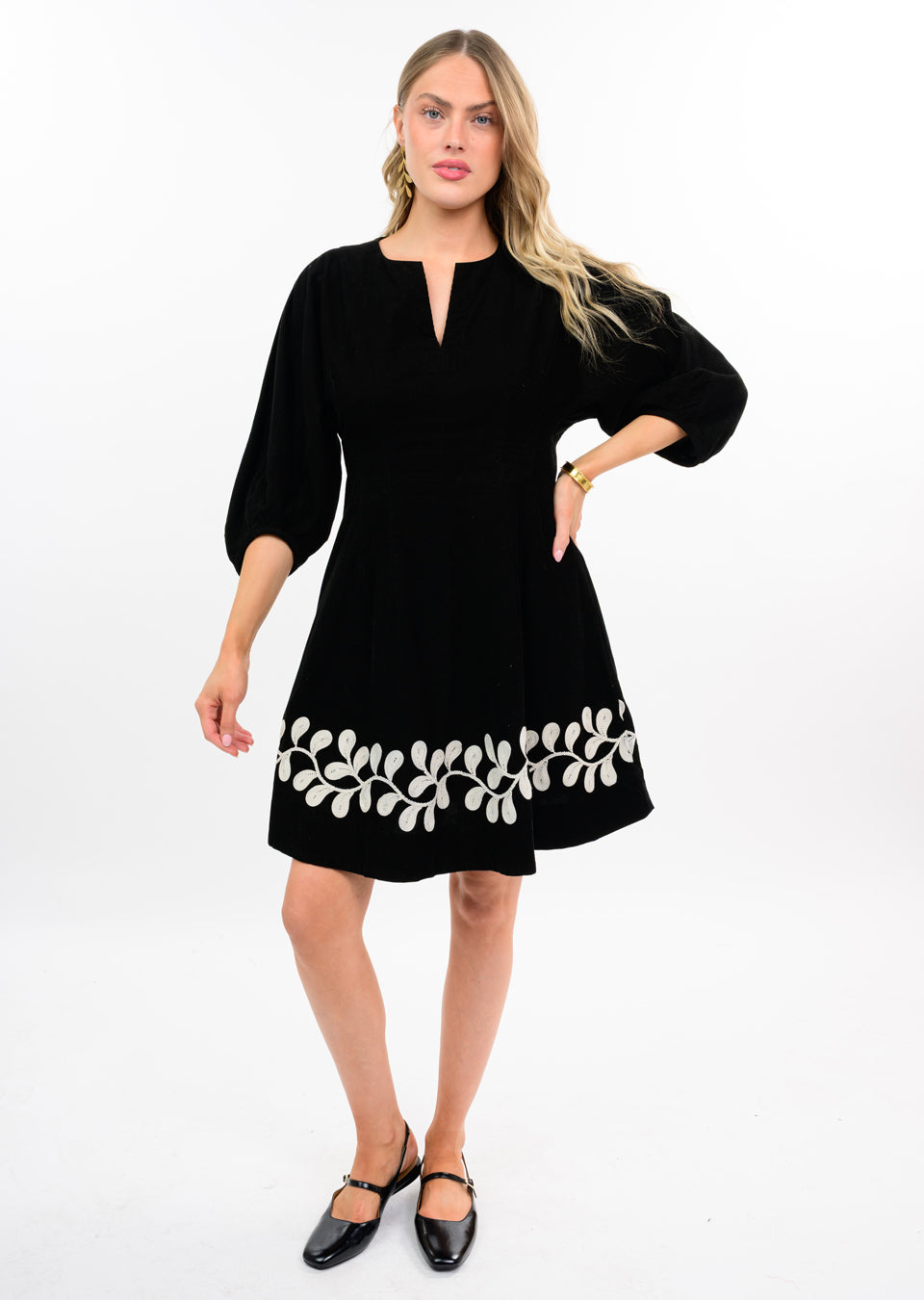 UNCLE FRANK VINE EMBROID DRESS