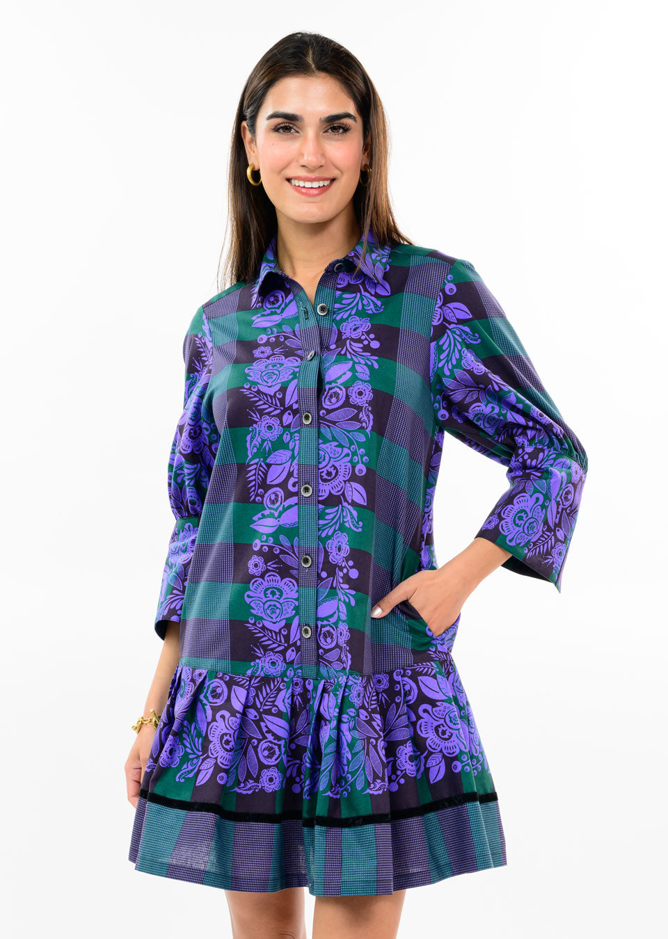 UF Pleated Skirt Drop Waist Dress 73728