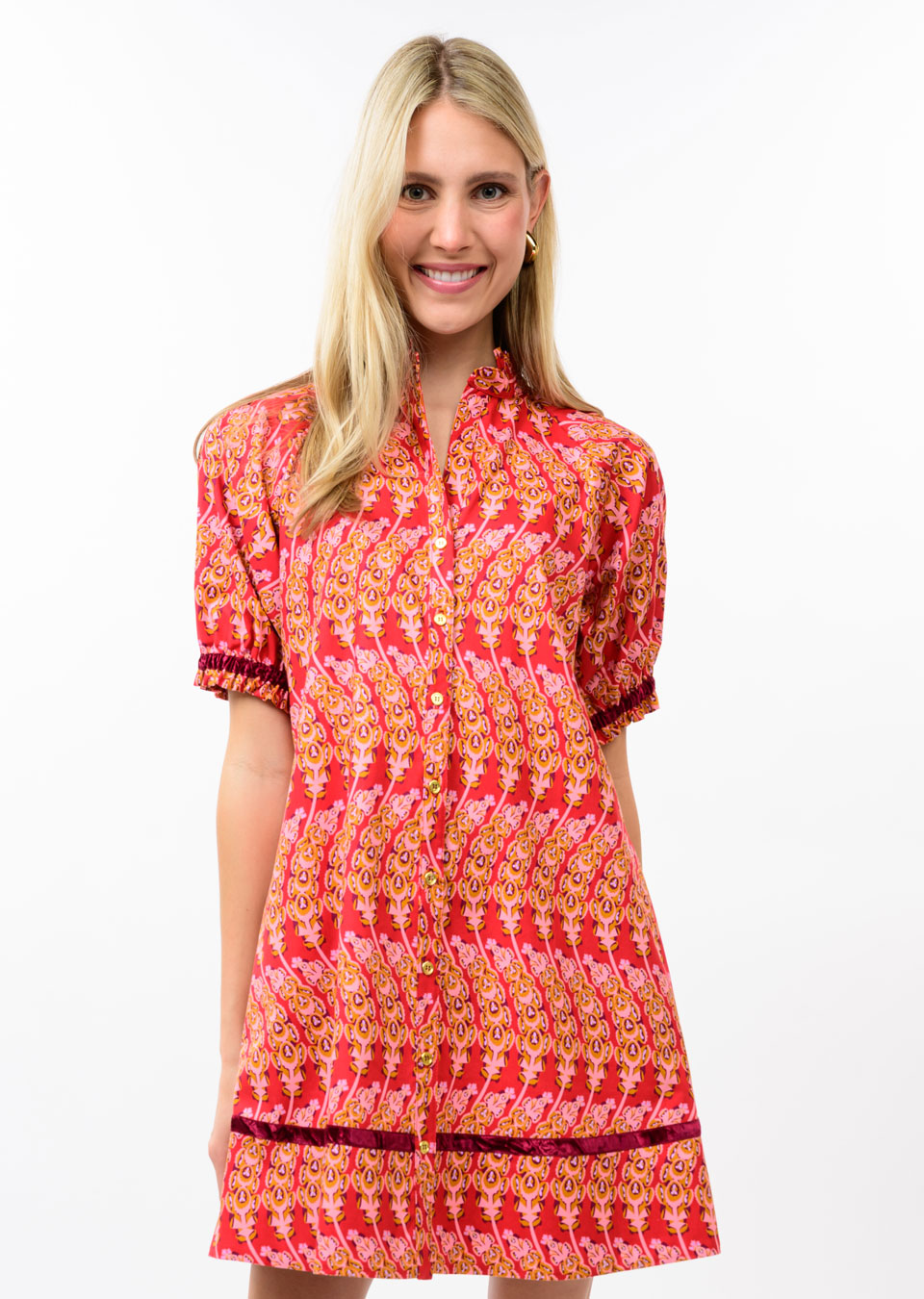 UF VEL RIB TRIMMED DRESS 73729
