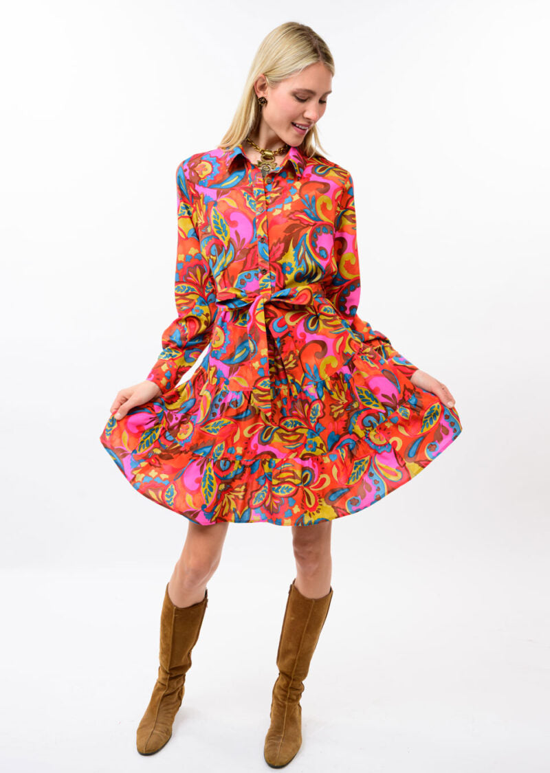 UF FLOUNCE HEM SHIRT DRESS 73734