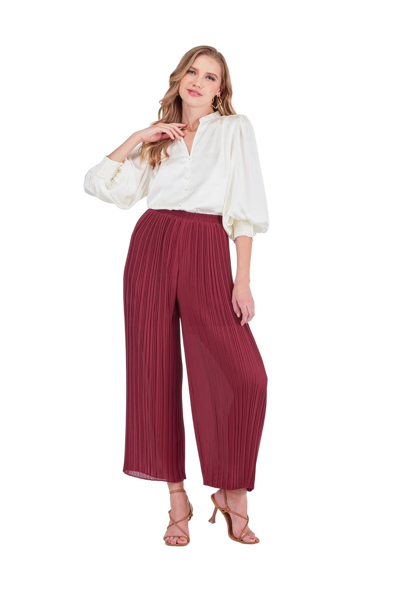 JOY MAROON PLEATED PANT 79G7389-39