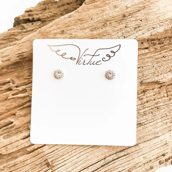 VIRTUE RHINESTONE POST STUD EARRINGS
