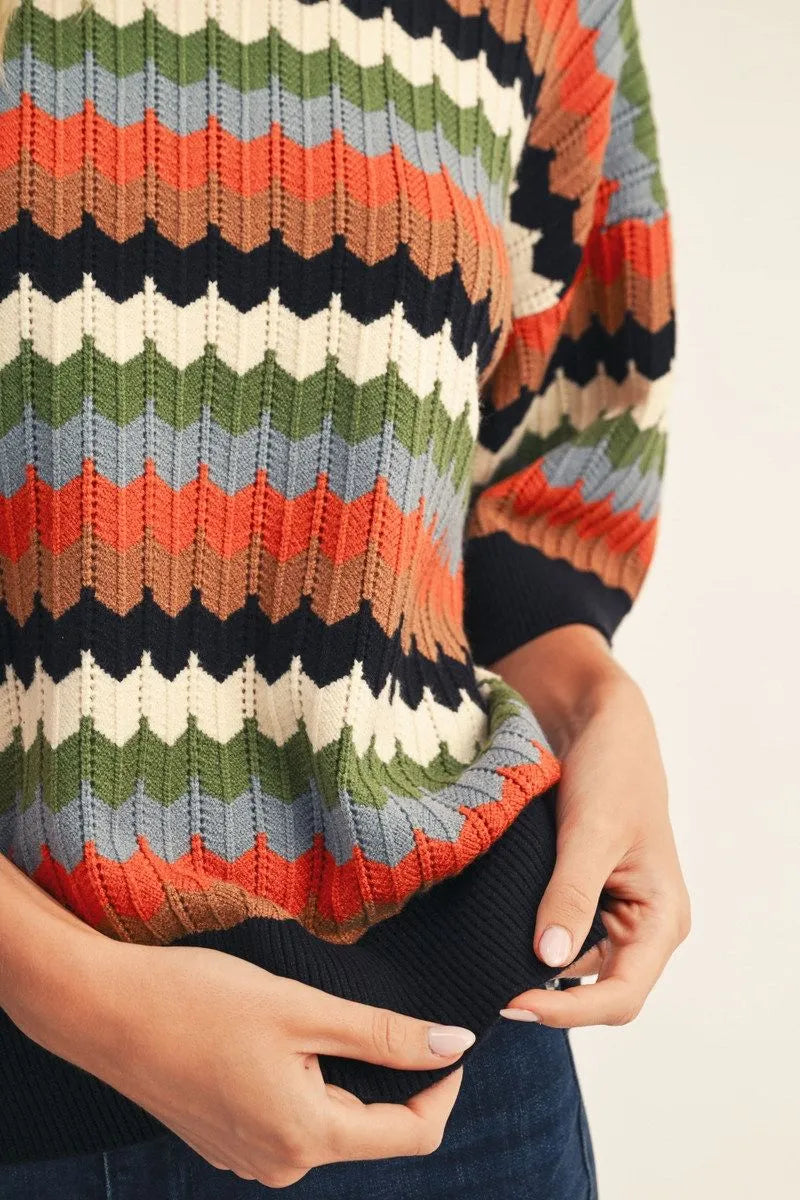 JODIFL BLACK MULTI SWEATER G51058-2