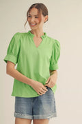JODIFL APPLE GREEN TOP B50382-1