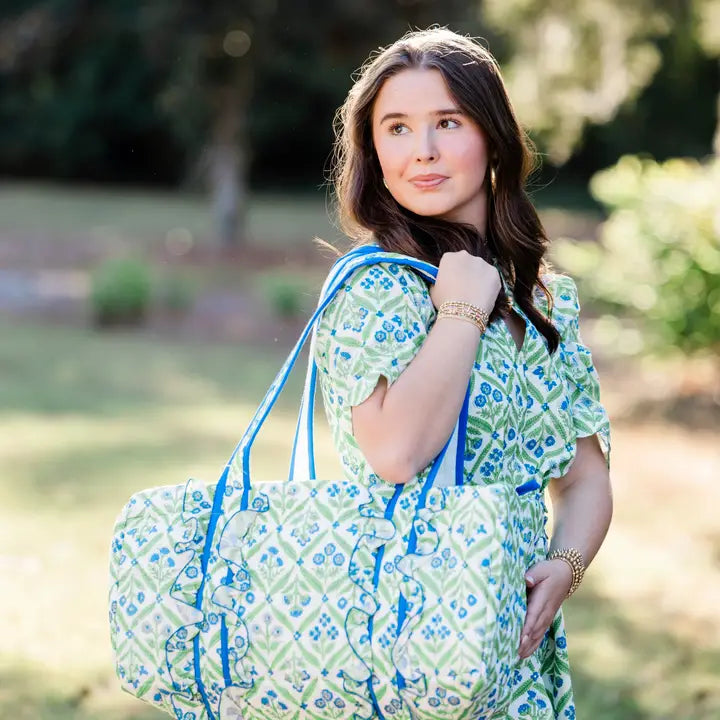 HG JARDIN BLEU LUXE XL QUILTED DUFFLE