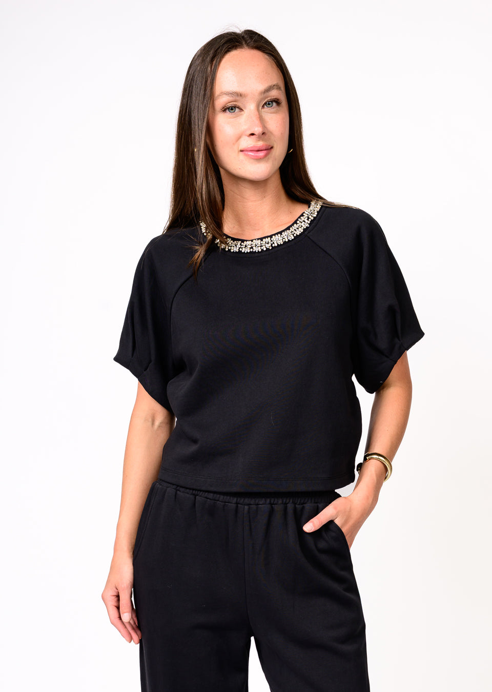 IVY JANE SPARKLE NECK TOP