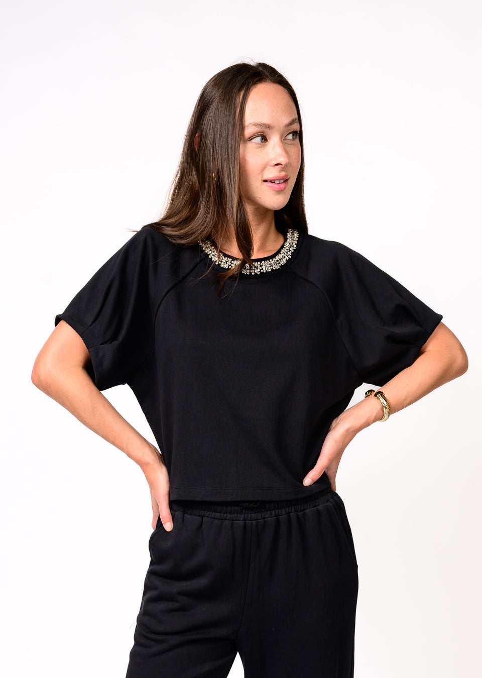 IVY JANE SPARKLE NECK TOP