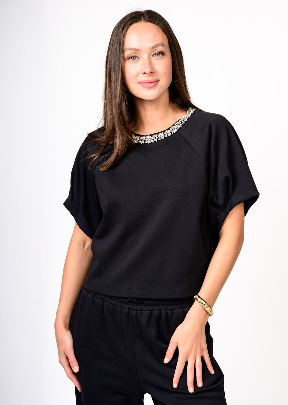 IVY JANE SPARKLE NECK TOP