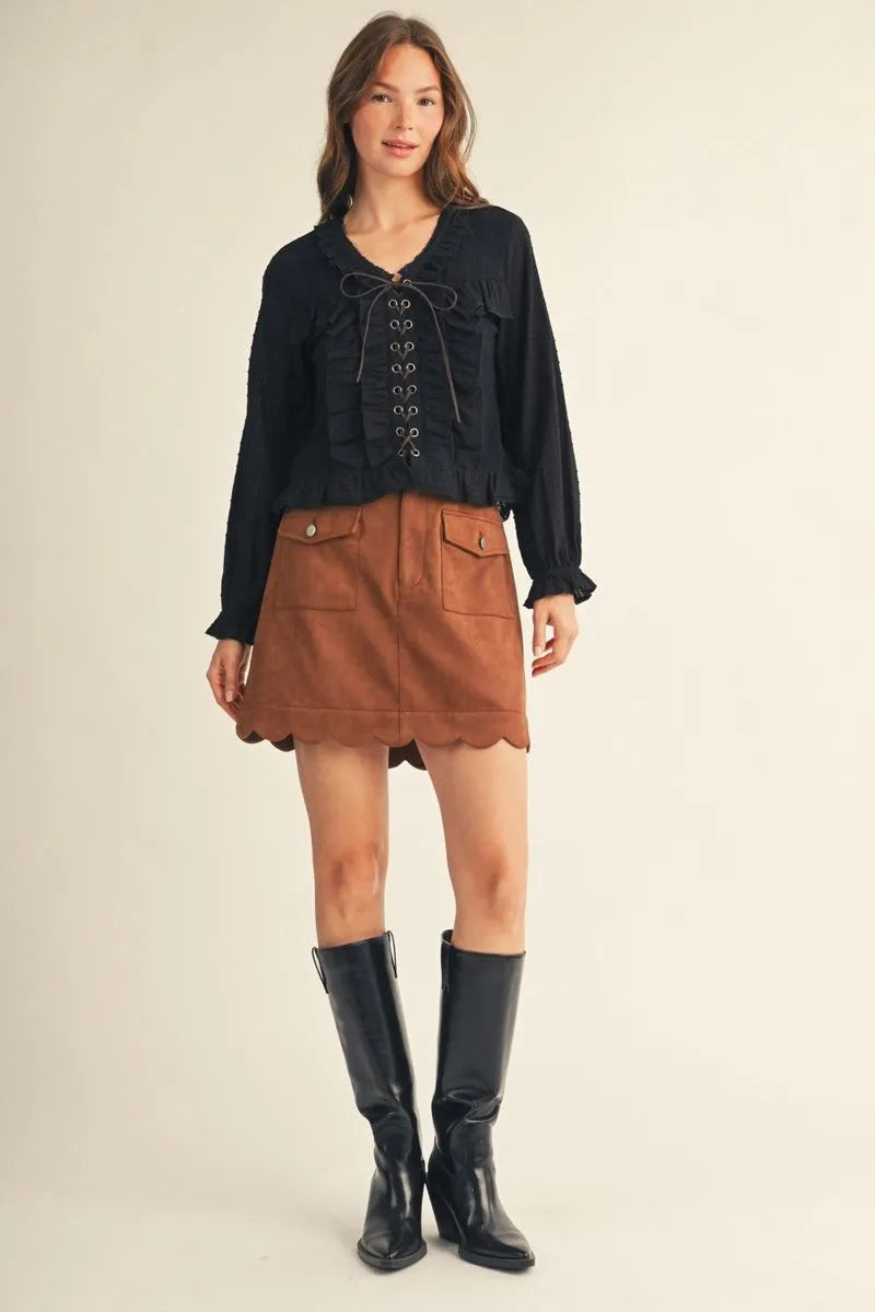 JODIFL BROWN SKIRT G15980