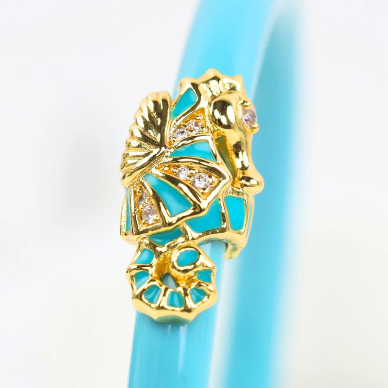 BG TURQUOISE FAUNA SEAHORSE AWB LARGE