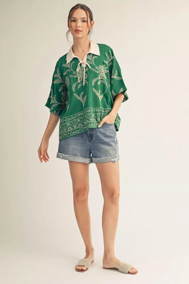 JODIFL J50740 KELLY GREEN TOP