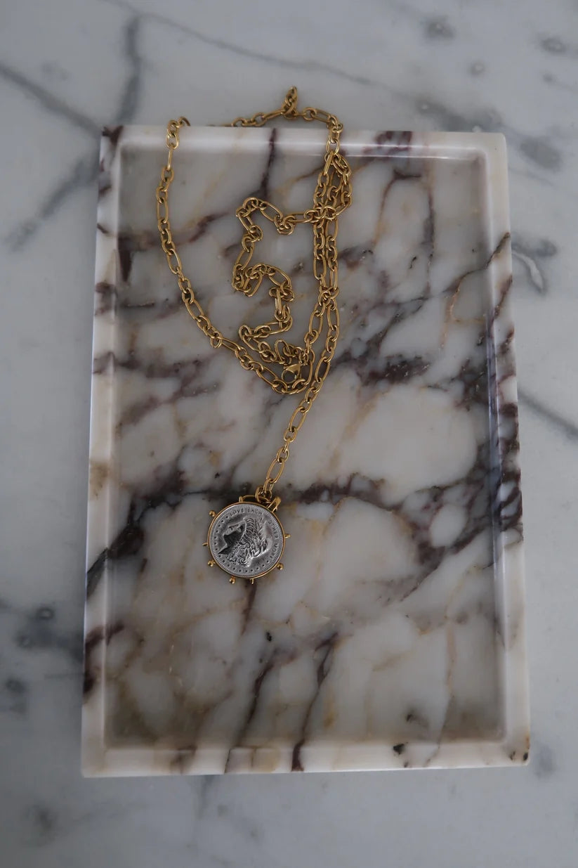 CHAN TWO TONED WRAP AROUND COIN NECKLACE