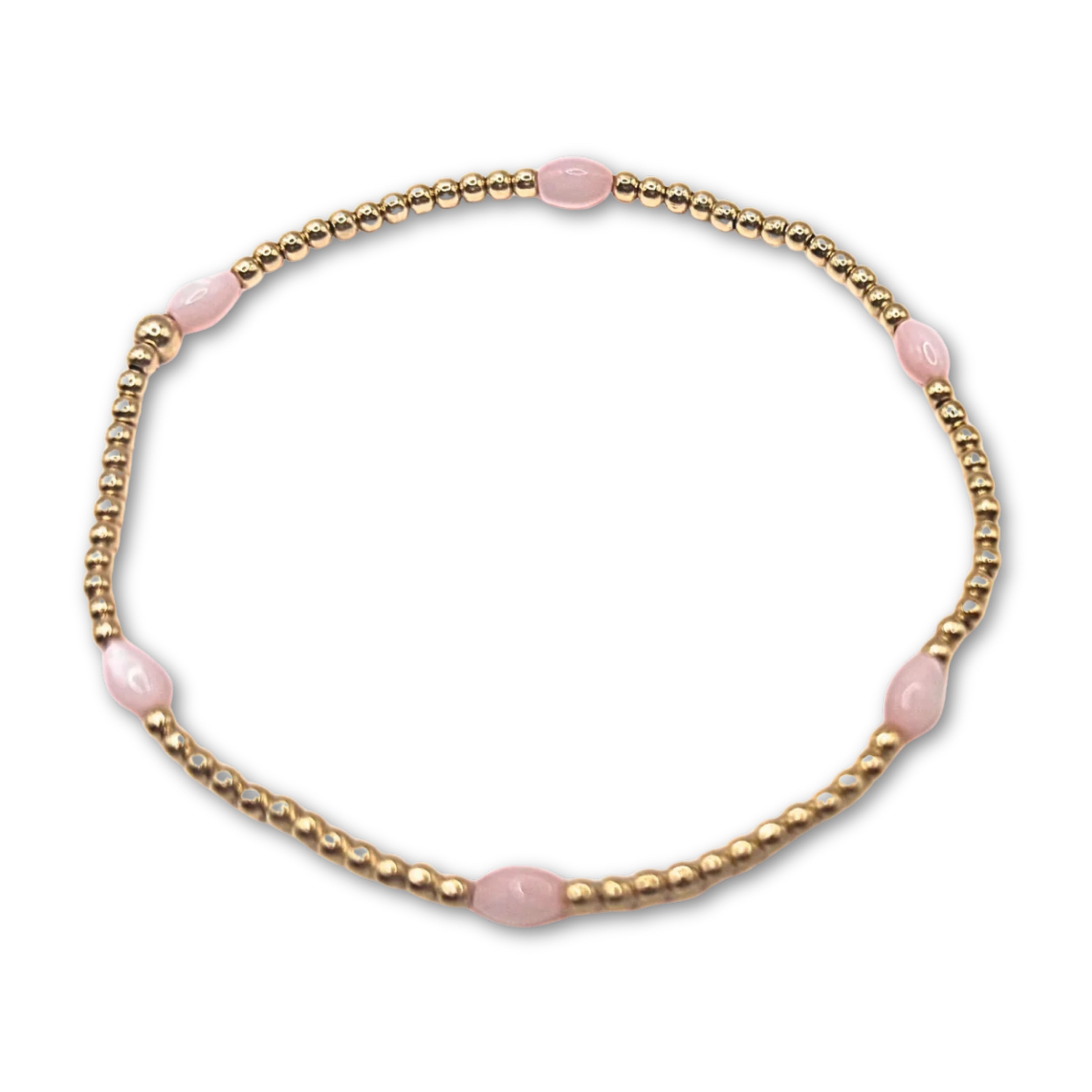 The Aspen Bracelet in Pink Opal - 7 inches