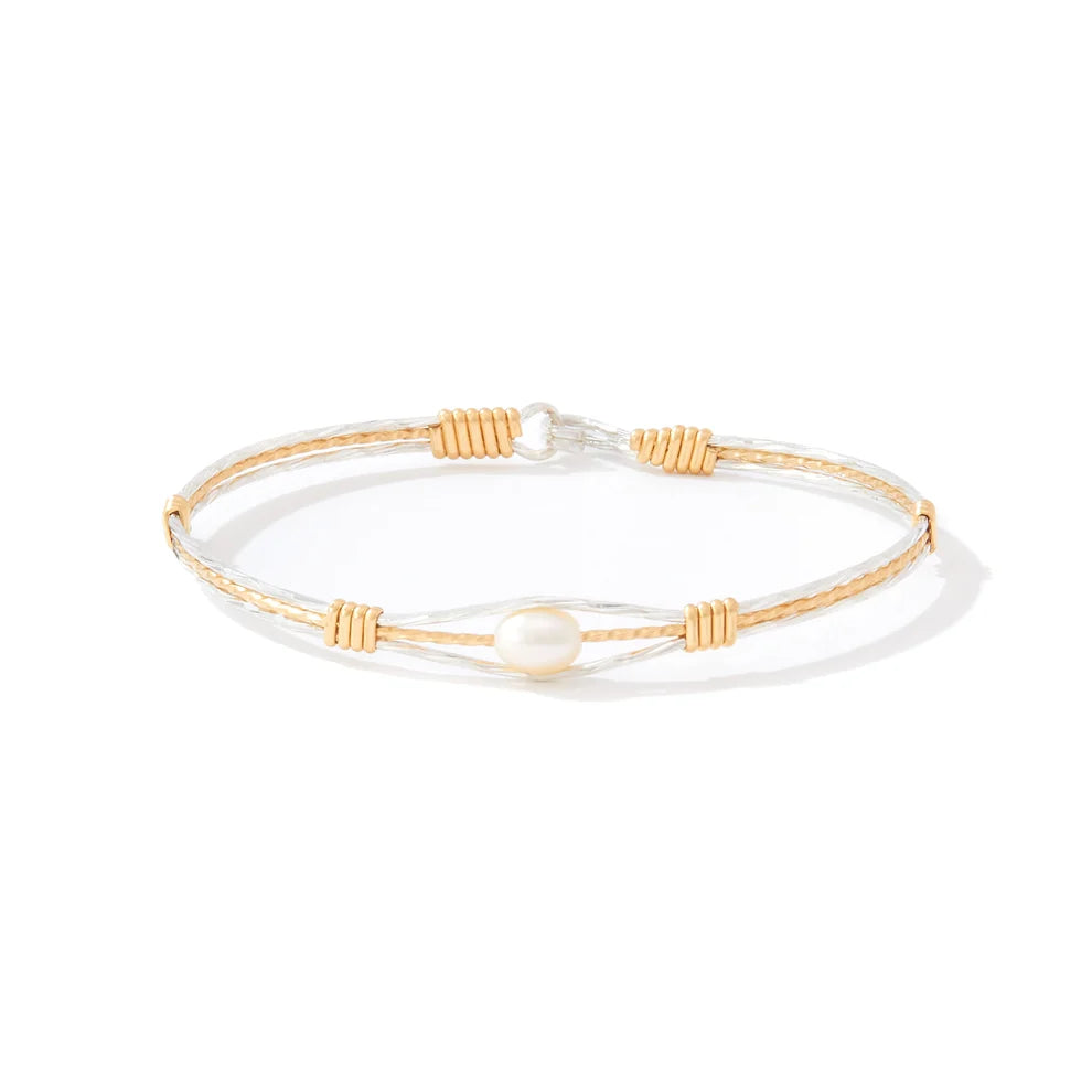 Guardian Angel Bracelet - 14K Gold Artist Wire and Sterling Silver 7" M