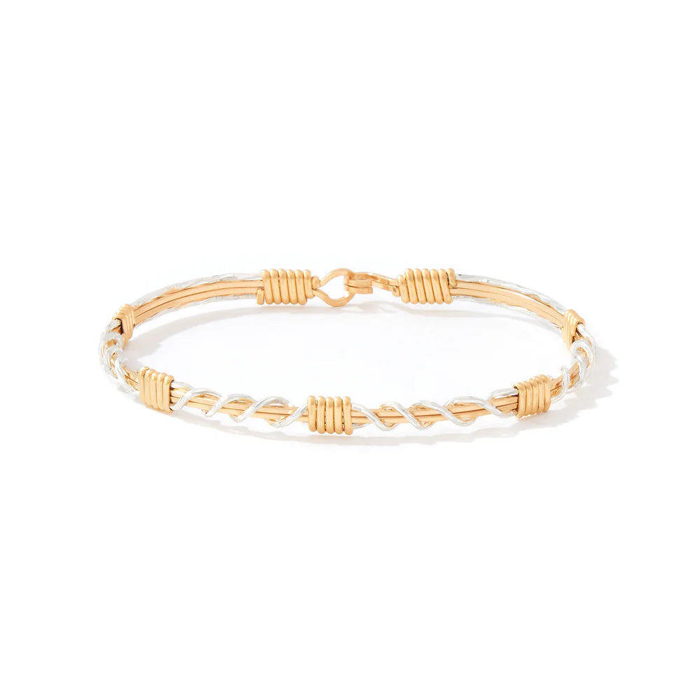 HEART AND SOUL BRACELET GOLD/SILVER 6.75"S