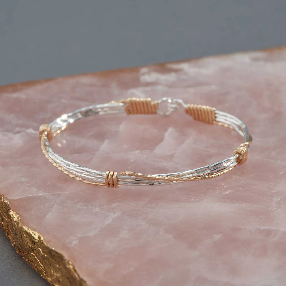 LEAP OF FAITH Bracelet - 14K Gold Artist Wire and Silver / 6.5" - XS