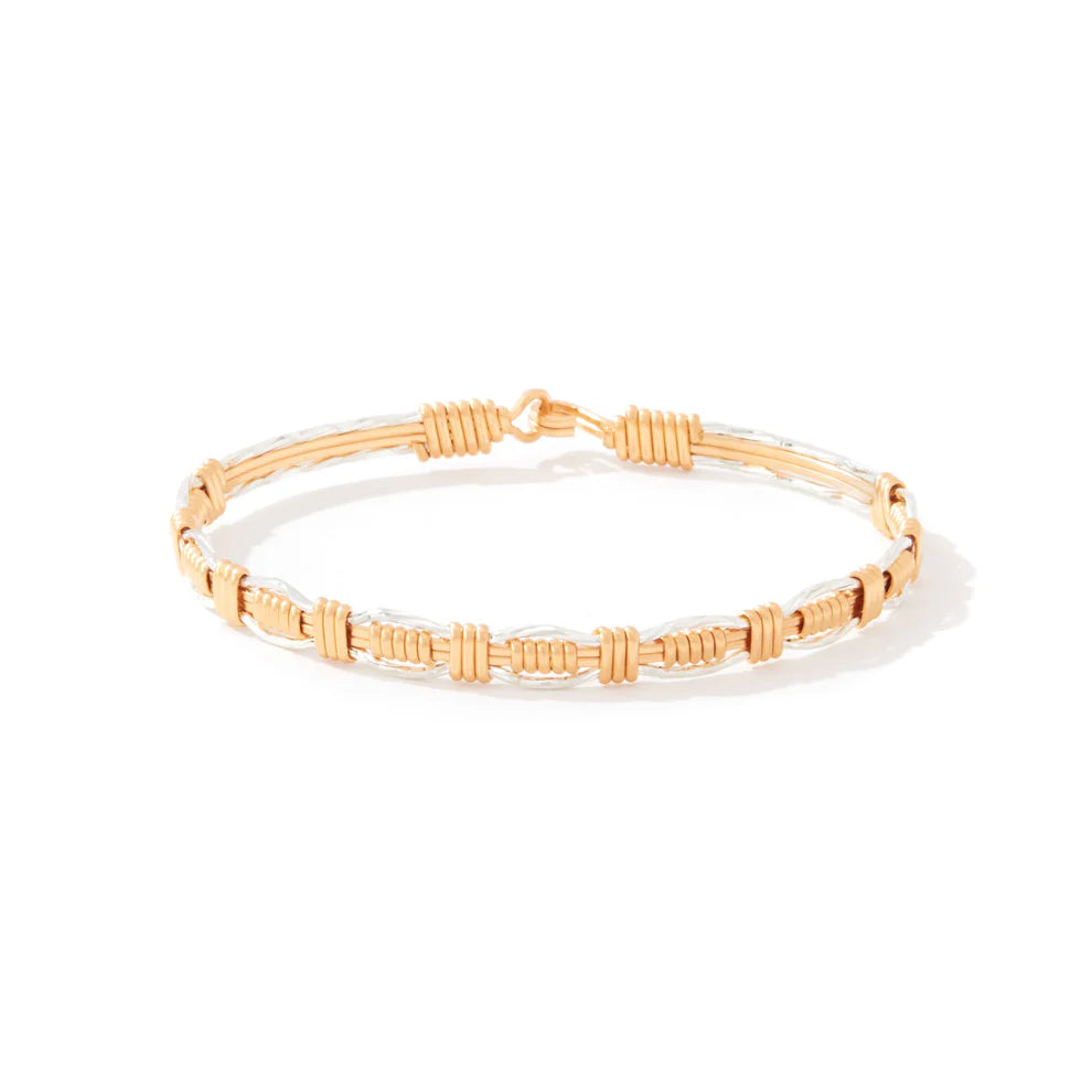 Steadfast Bracelet - 14K Gold Artist Wire and Silver / 6.5" - XS