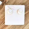 VIRTUE CIRCLE PUFF PEARL STUD EARRINGS 3739