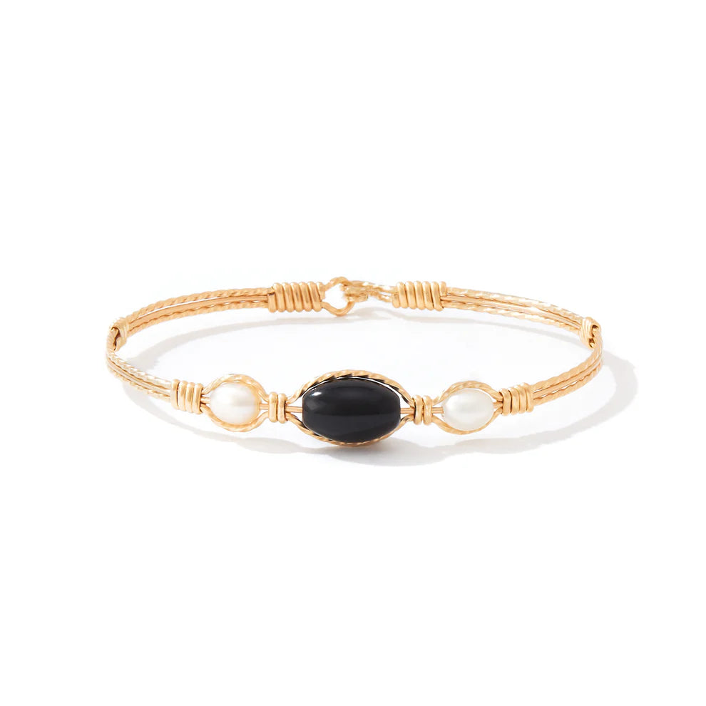 Trinity Bracelet - 14K Gold Artist Wire and Sterling Silver Wraps / 6.5" - XS