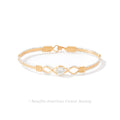 One Day at a Time Bracelet - 14K Gold Artist Wire with Silver / April / 7.5" - L