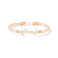 Through the Storm Bracelet - Outer 14K Gold Artist Wire with Mirrored Sterling Silver Swirl / 6.5" - XS