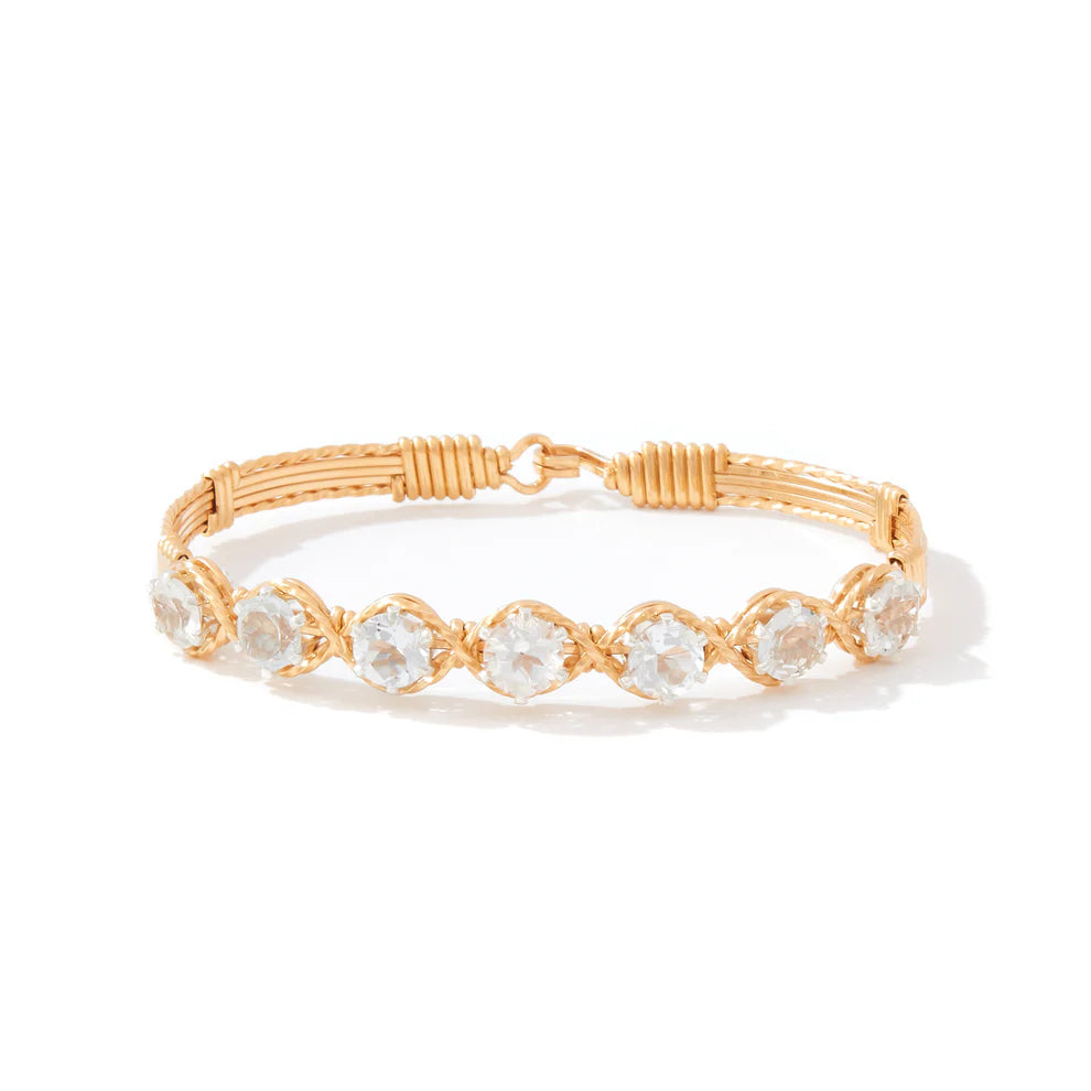 Dawn Bracelet - 14K Gold Artist Wire / APR - White Topaz / 6.5" - XS