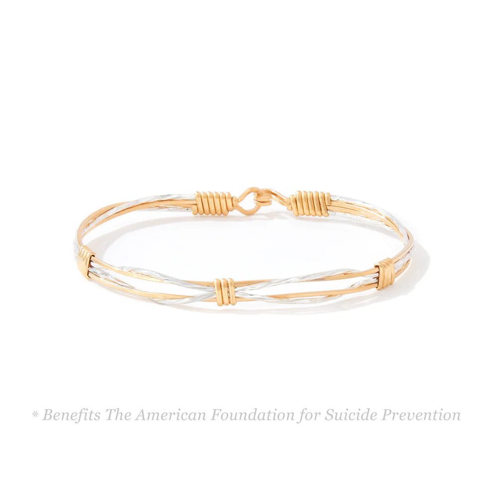 Out of the Darkness Bracelet - 14K Gold Artist Wire and Sterling Silver / 7" - M