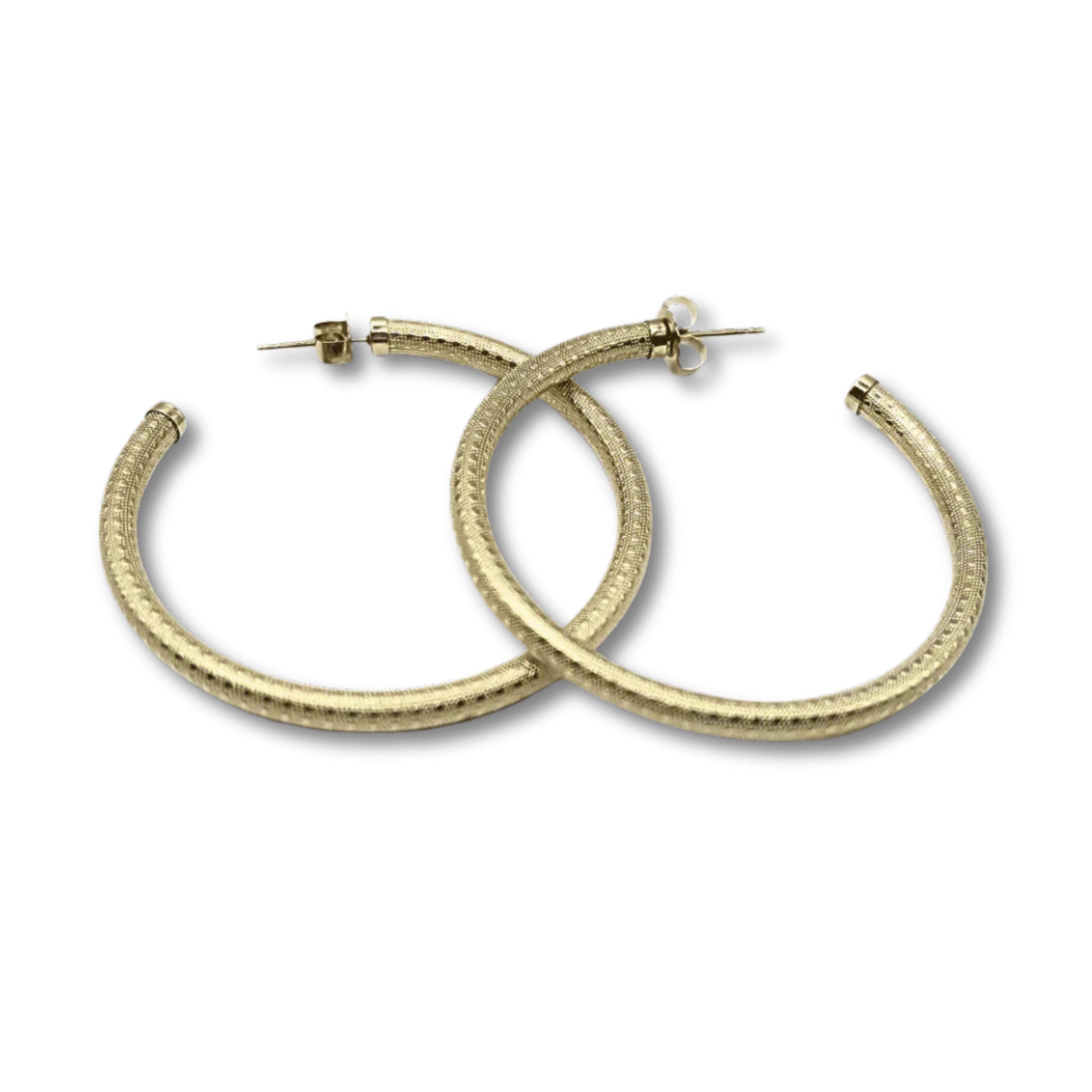 Bali 42mm 14k  Gold-Filled Patterned Post Hoop