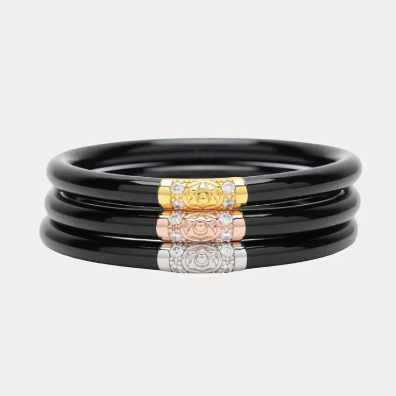 Black Three Kings All Weather Bangles By Budah Girl