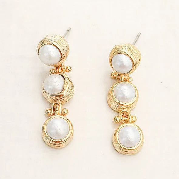 VIRTUE THE LYNDA TRIPLE DROP PEARL EARRINGS 625