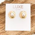 VIRTUE THE LILLY METAL WRAPPED PEARL STUDS