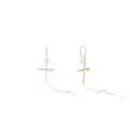 LOVE LIFTED ME EARRINGS SILVER W GOLD BEADS