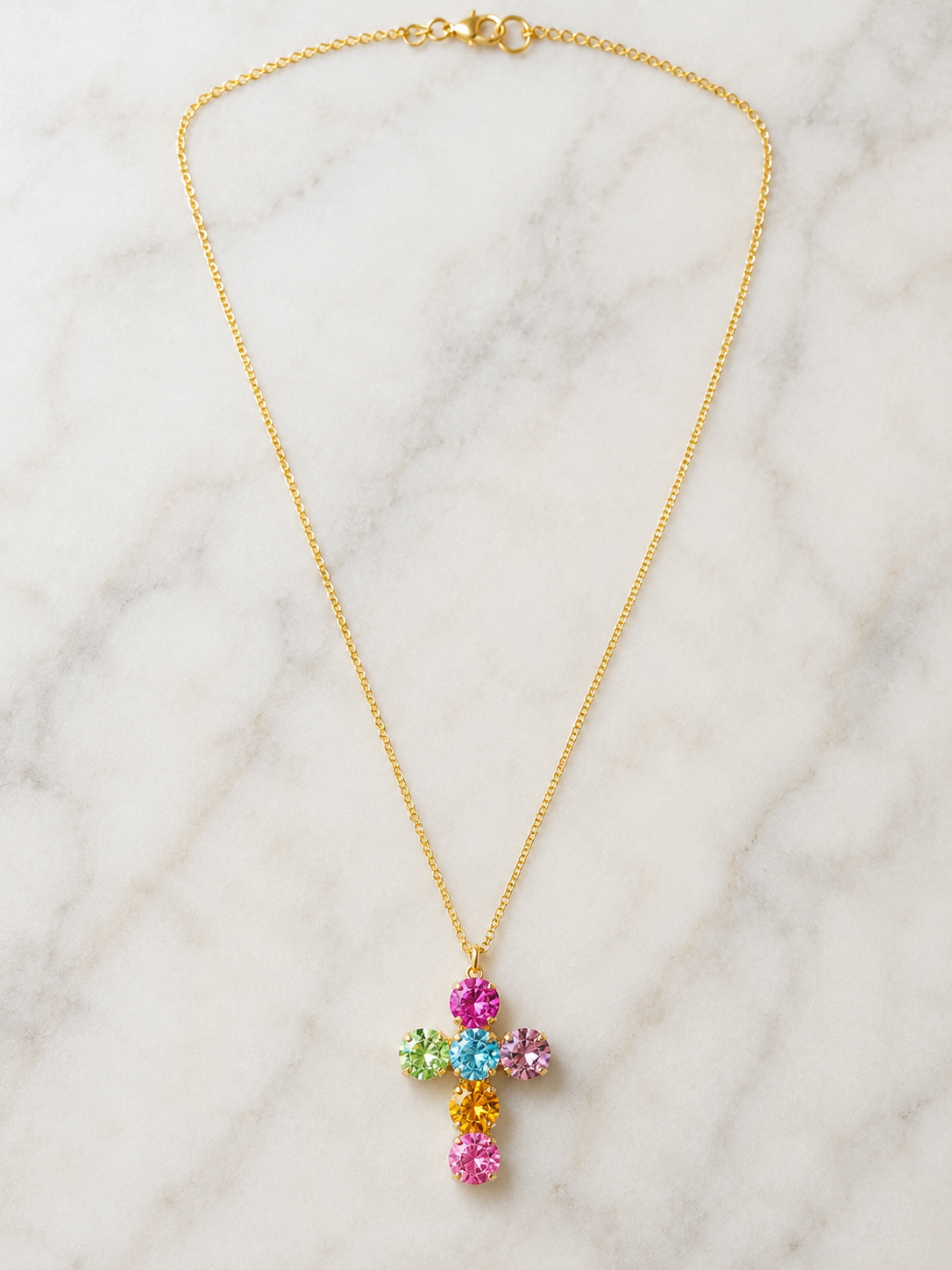 Multi Color Cross Necklace