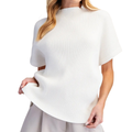 GLAM WHITE MOCK NECK SWEATER GSW9774