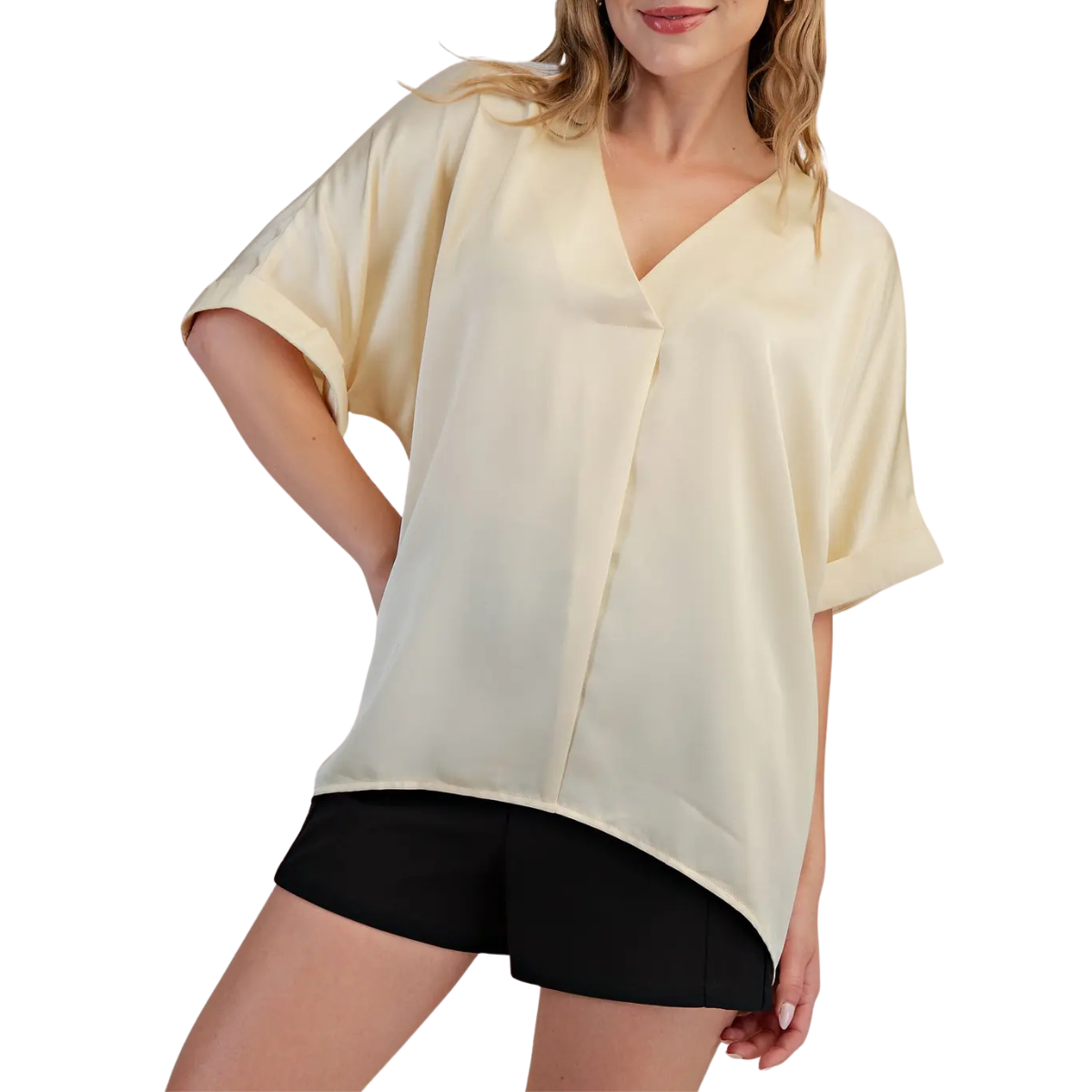 GLAM VNECK H/LOW GT8976 YELLOW